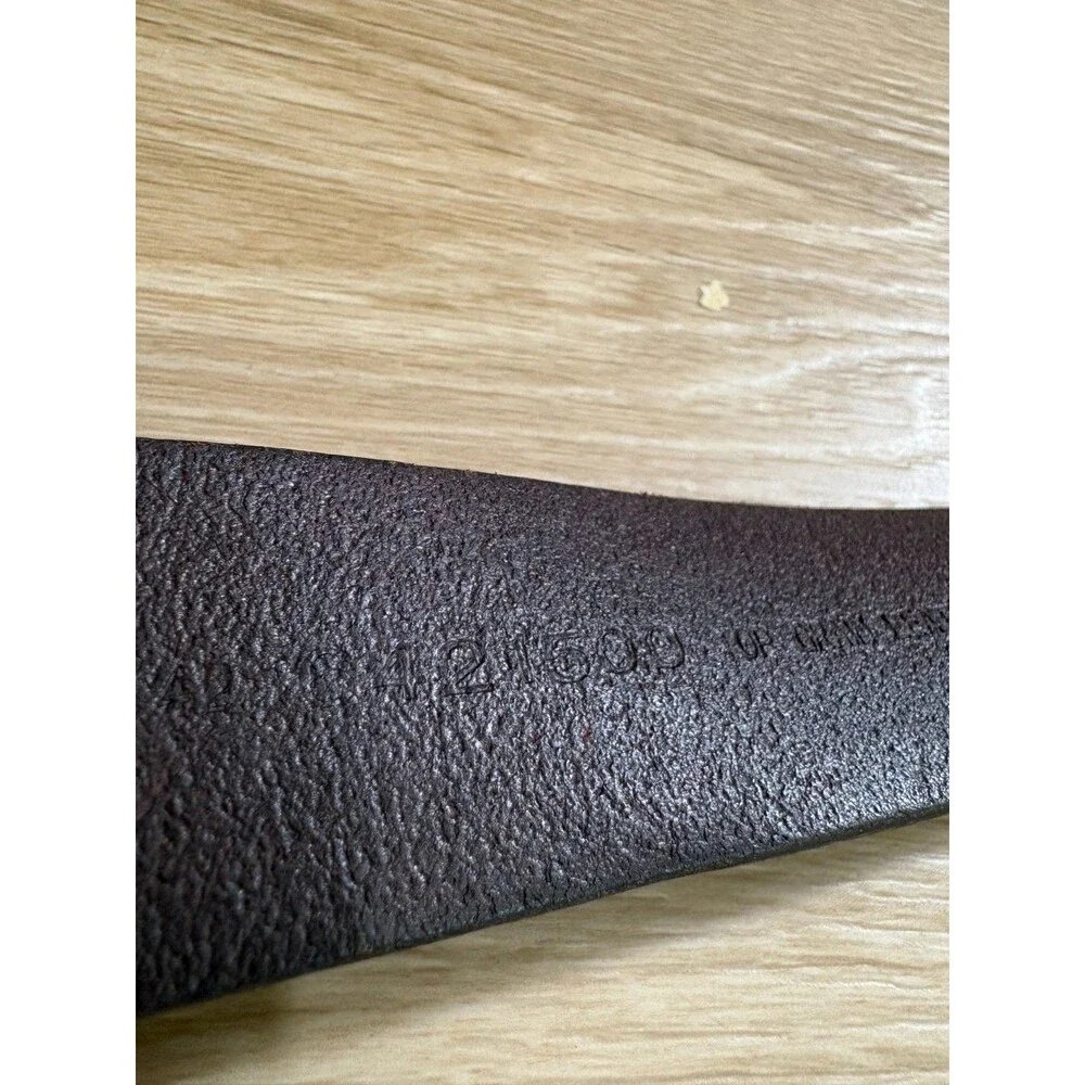 Classic Men's Dark Brown Top Grain Leather Dress Belt Silver Buckle Solid 42